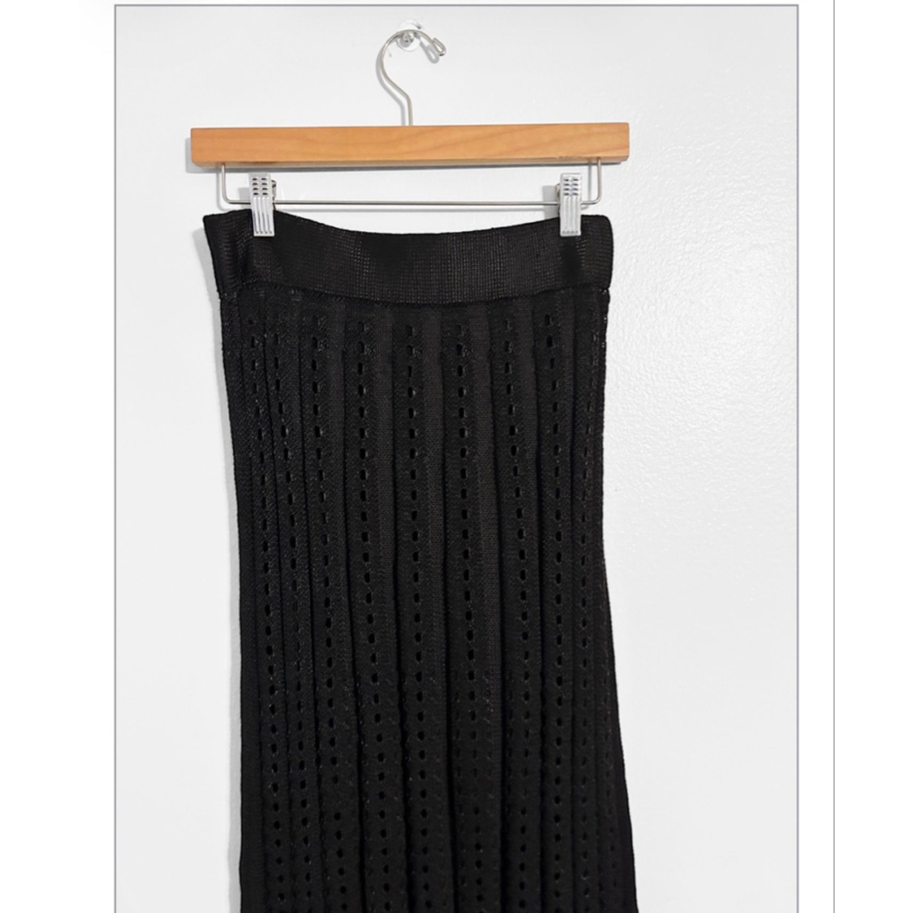 A.W.A.K.E Mode Perforated Crochet Knit Maxi Skirt - Picture 4 of 7